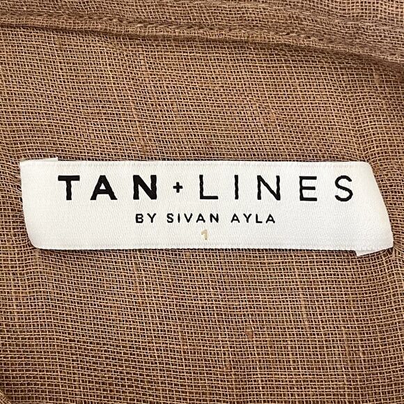 Tan + Lines by Sivan Ayla Gauze Tunic Top XS Small Oversized Fit Cover Up Shirt - Picture 8 of 10